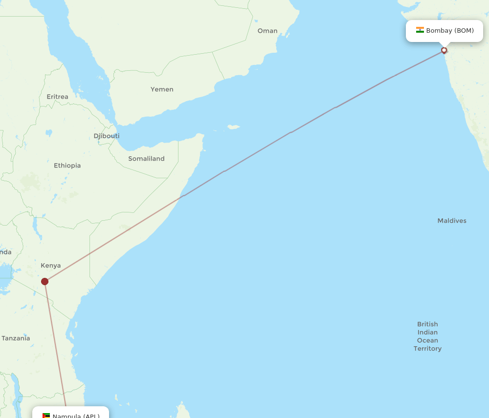 BOM-APL flight routes