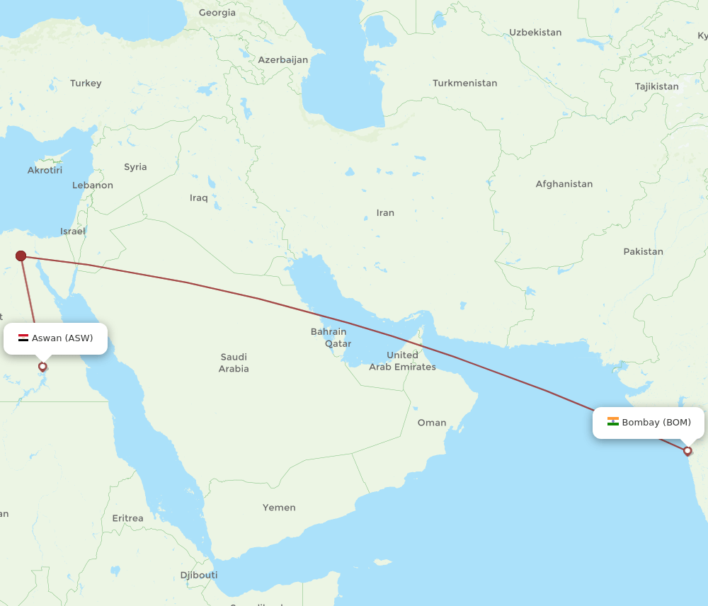 BOM-ASW flight routes