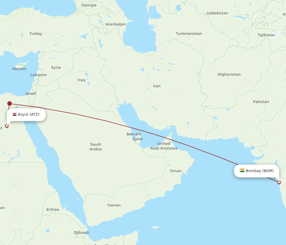 BOM to ATZ flights and routes map