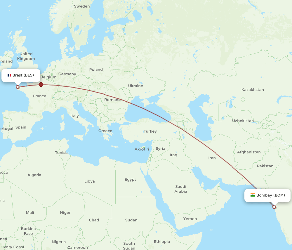 BOM-BES flight routes