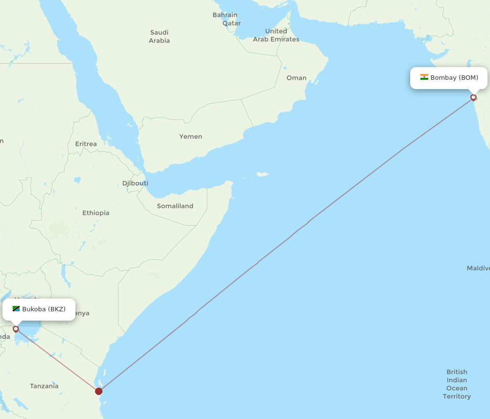 BKZ to BOM flights and routes map