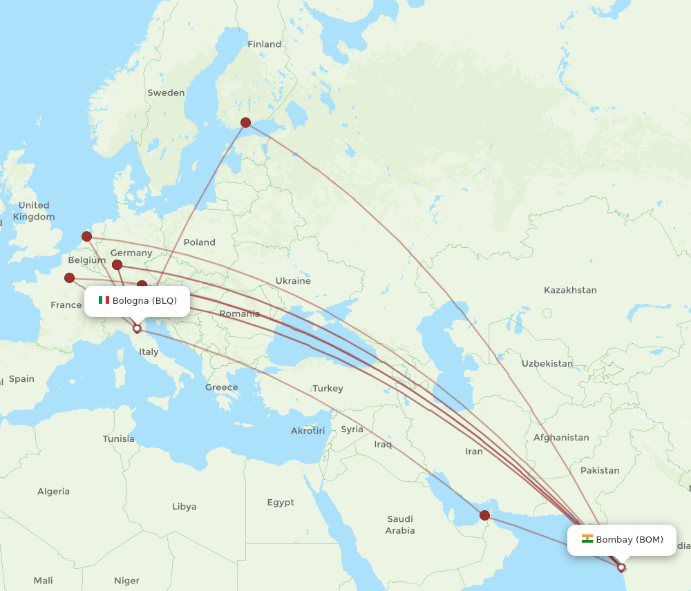 BOM-BLQ flight routes