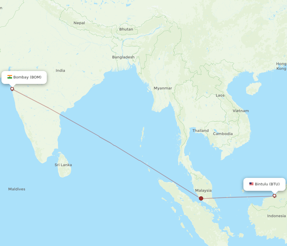 BOM-BTU flight routes