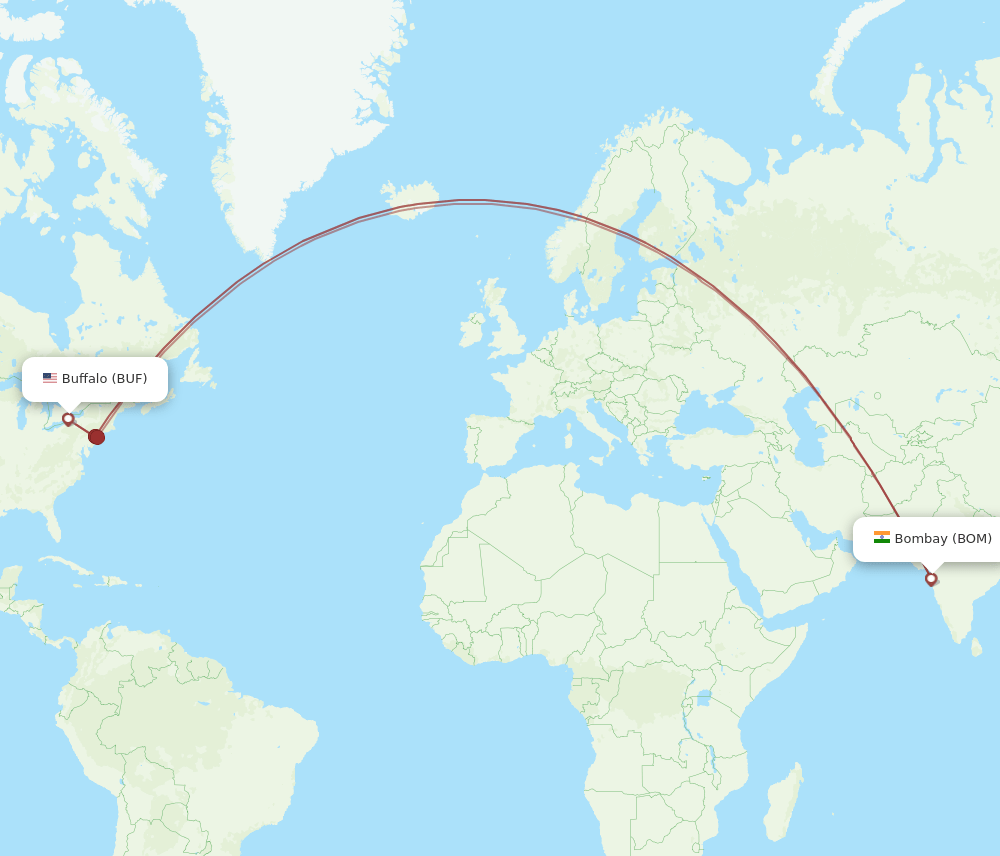 BOM-BUF flight routes