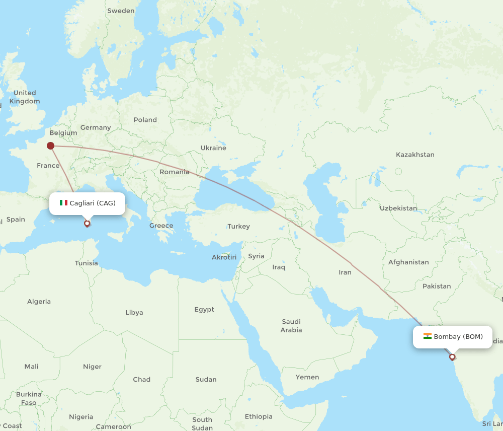 BOM-CAG flight routes