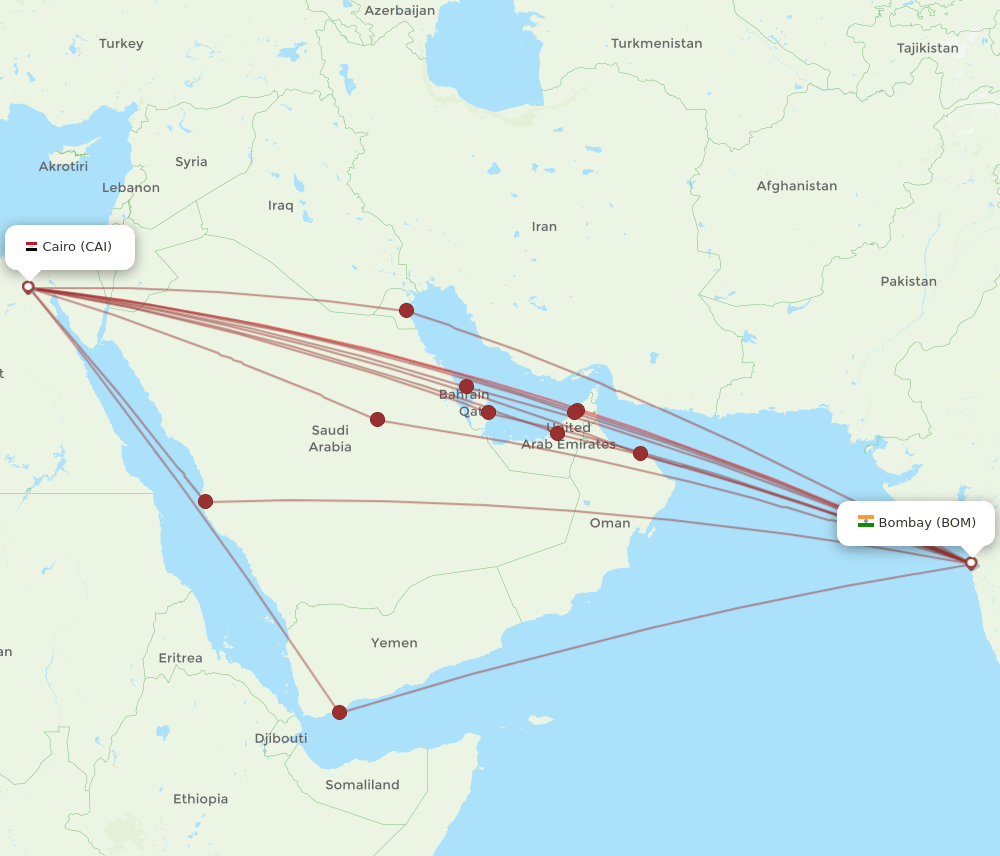 BOM-CAI flight routes