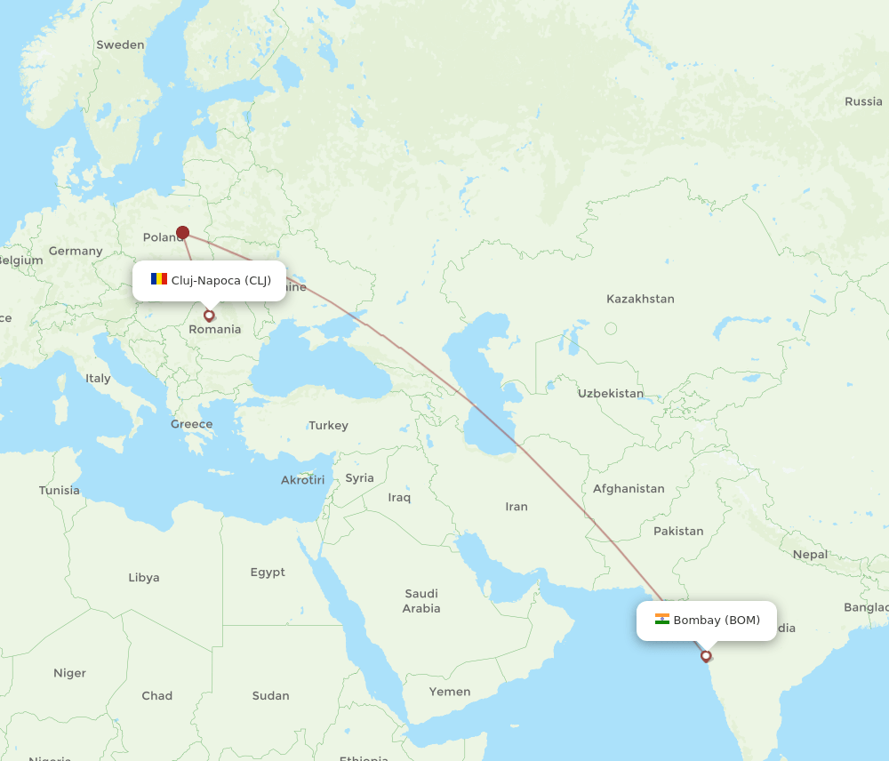 BOM-CLJ flight routes