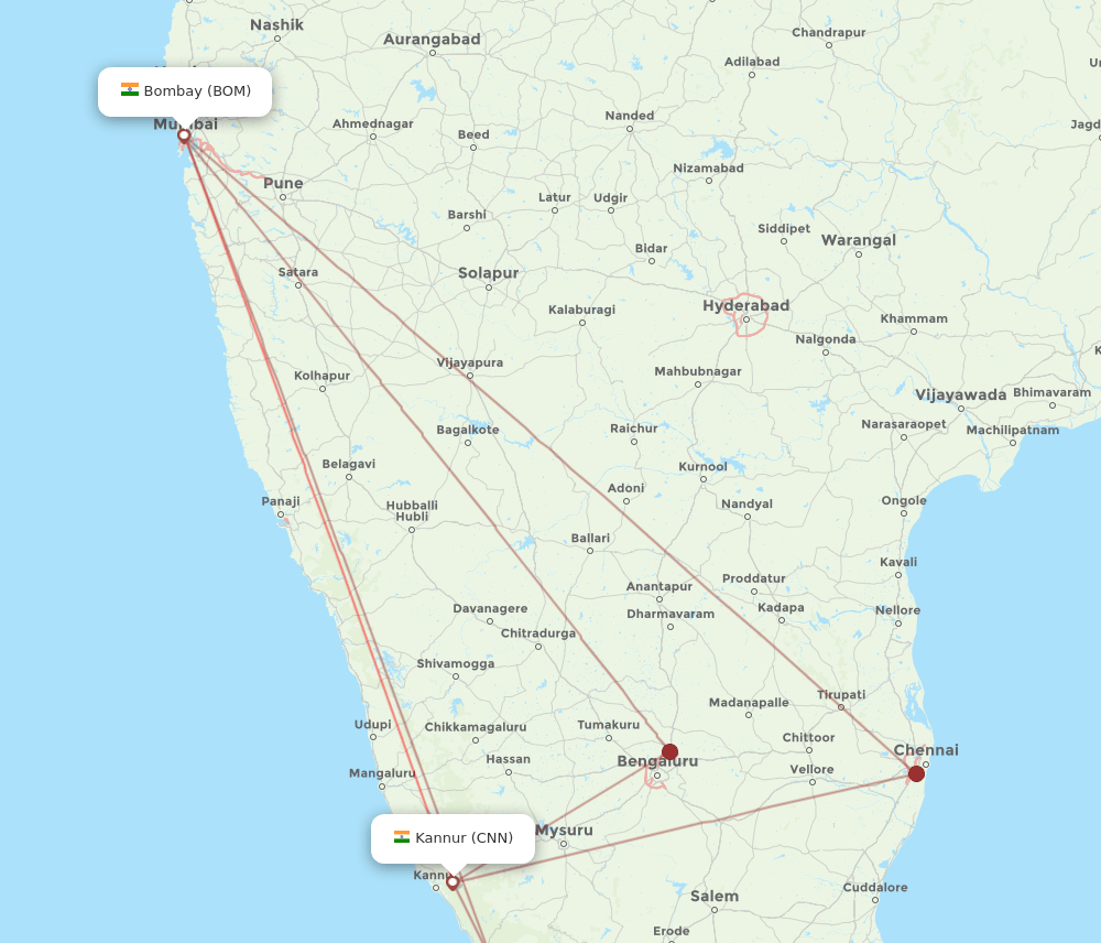 BOM-CNN flight routes