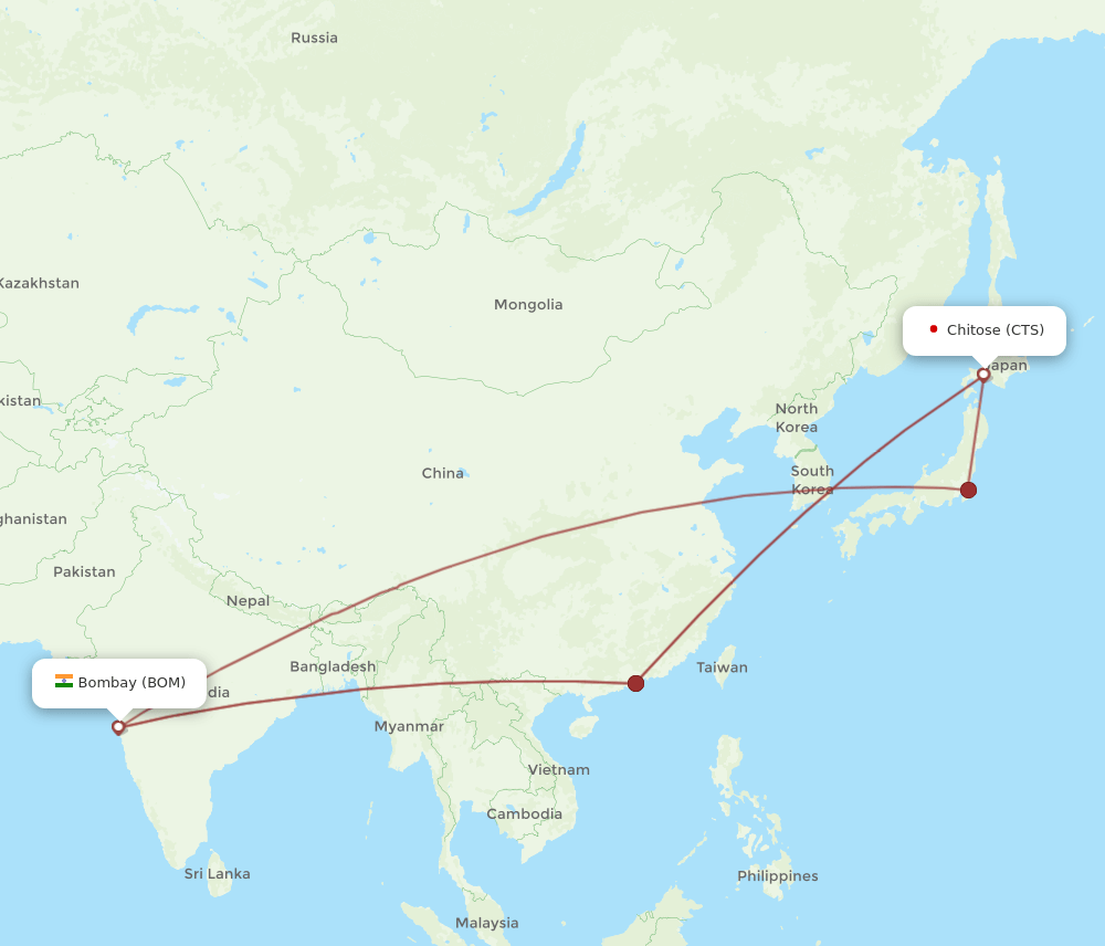 BOM-CTS flight routes