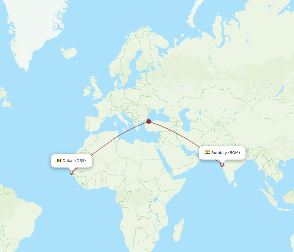 BOM-DSS flight routes