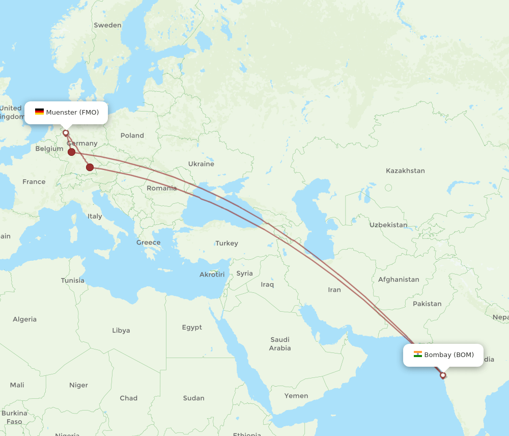 BOM-FMO flight routes