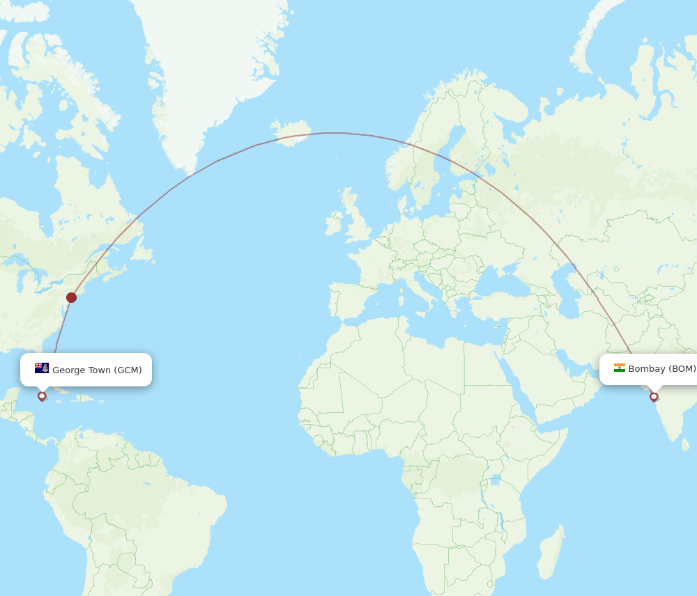 BOM to GCM flights and routes map