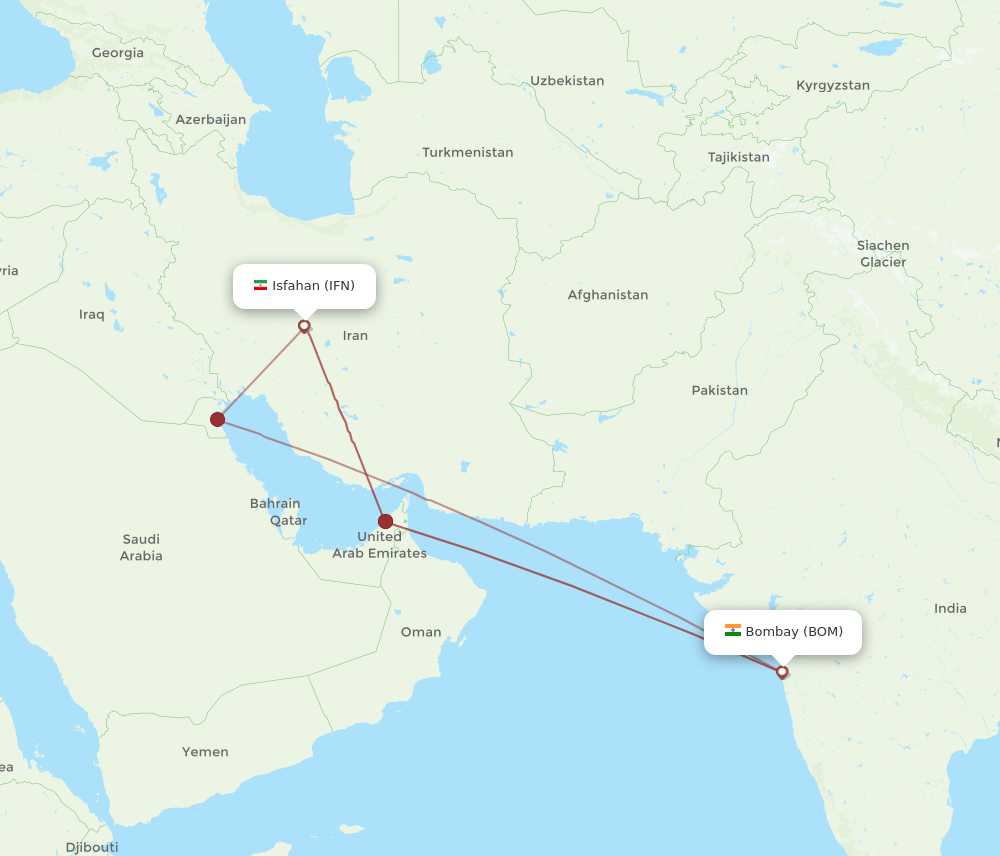 BOM-IFN flight routes