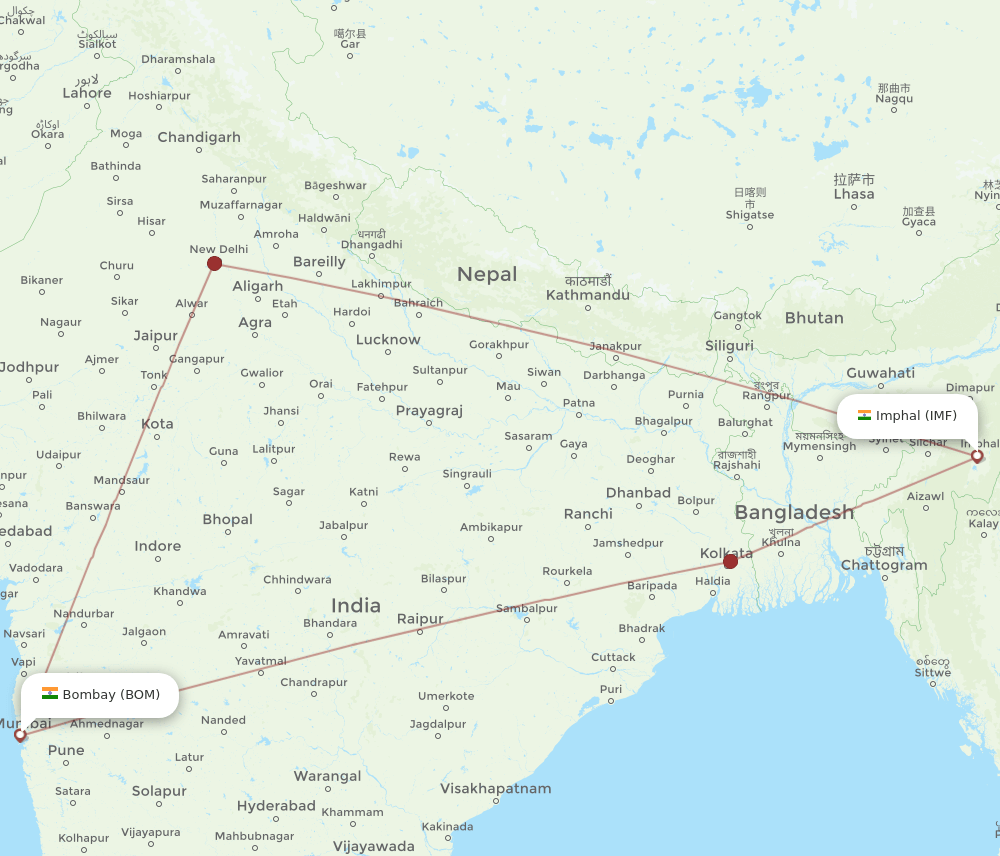 BOM-IMF flight routes