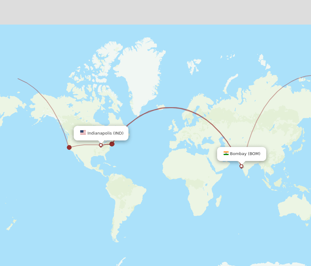 BOM to IND flights and routes map