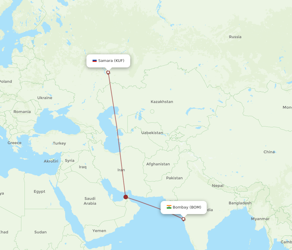 BOM-KUF flight routes