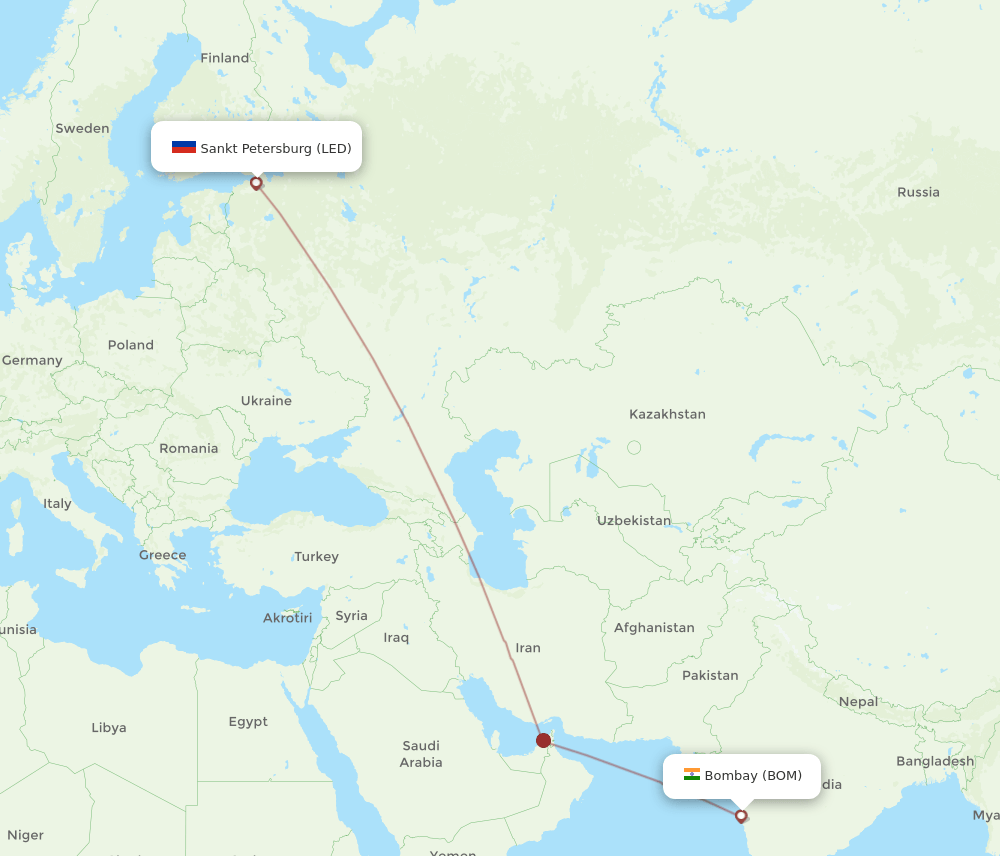 BOM-LED flight routes