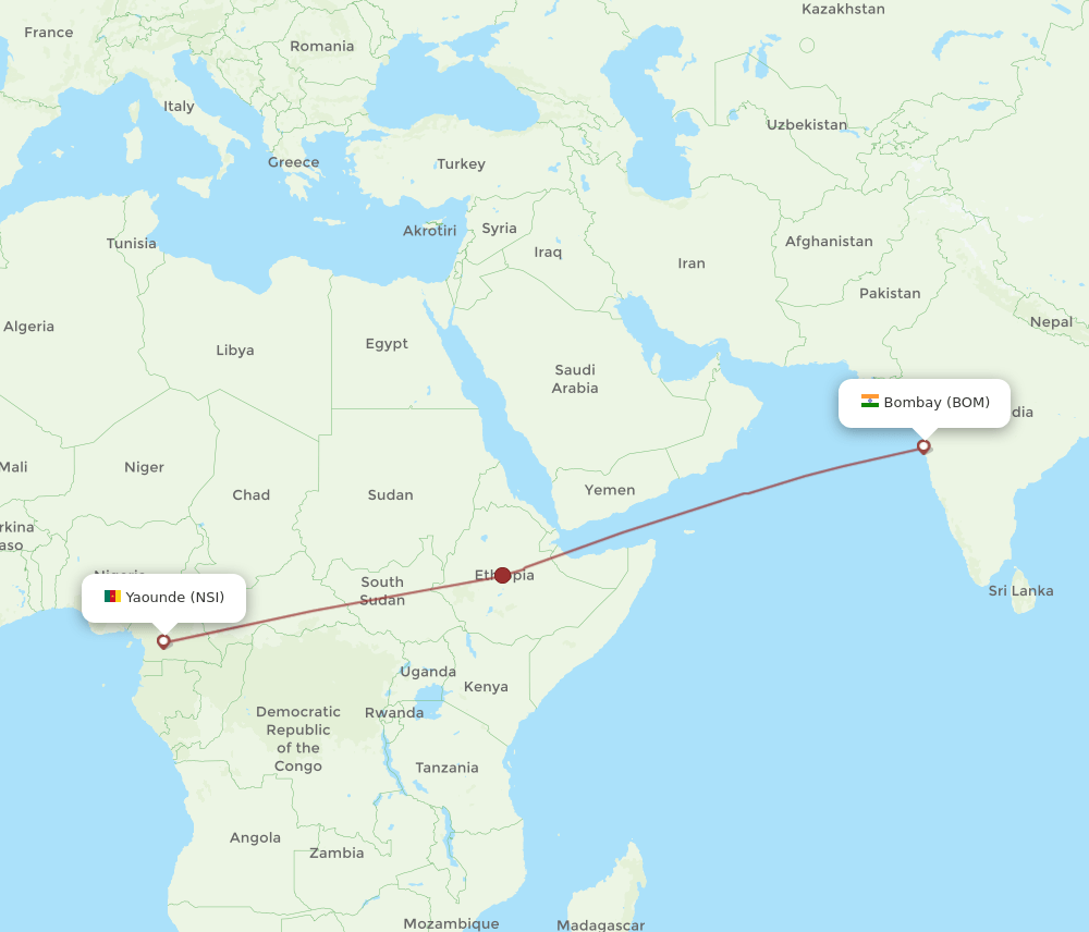 BOM-NSI flight routes