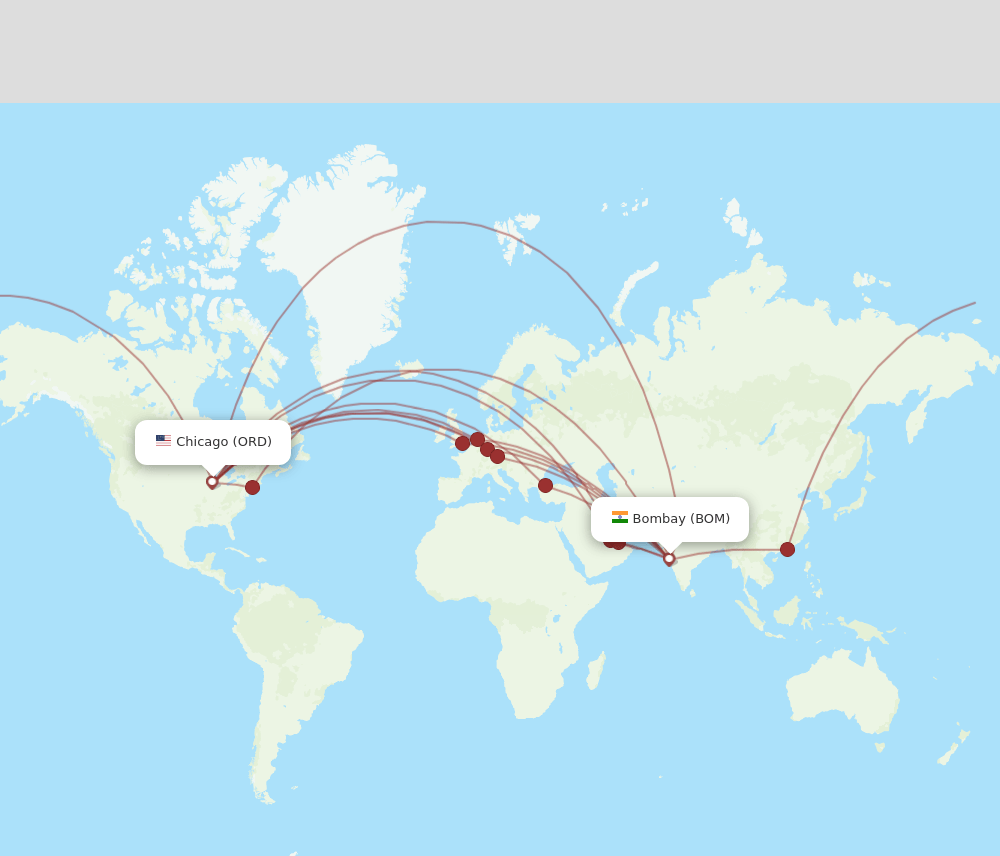 BOM-ORD flight routes