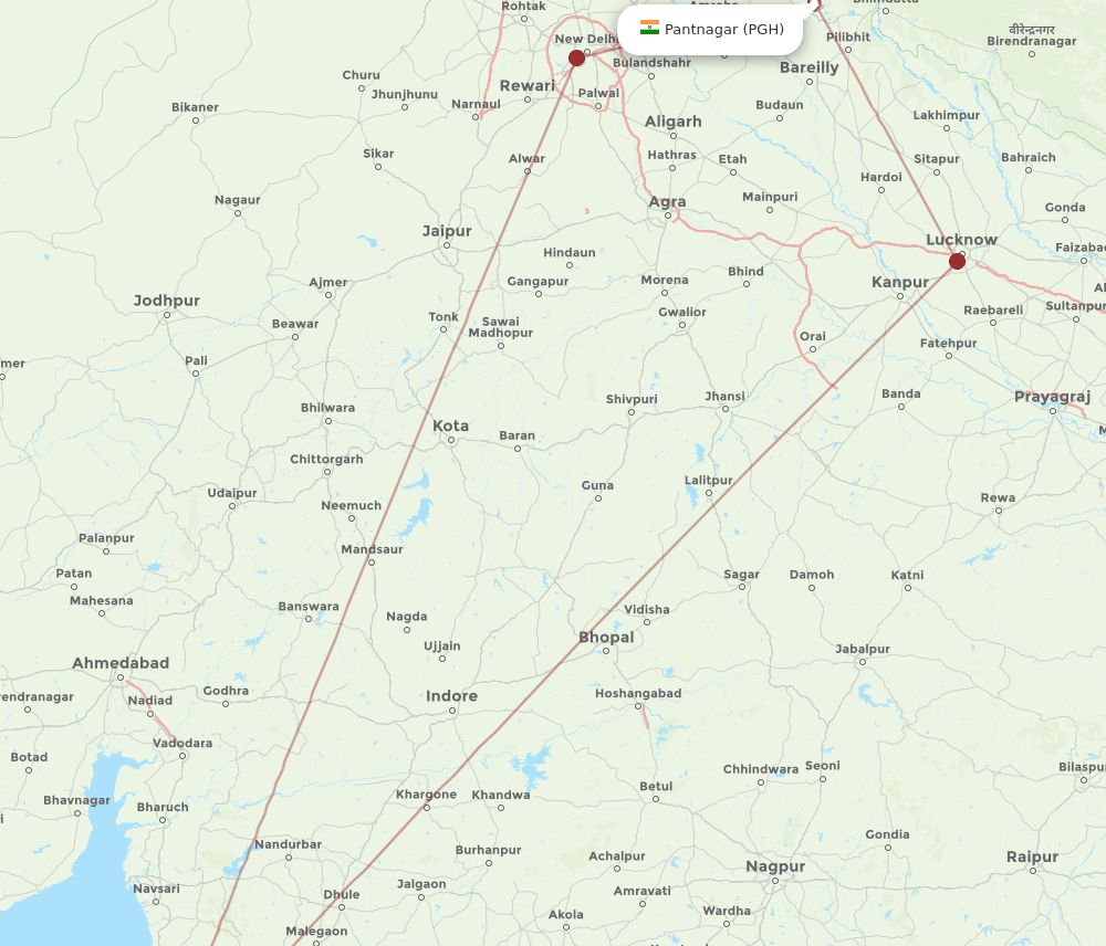 BOM-PGH flight routes