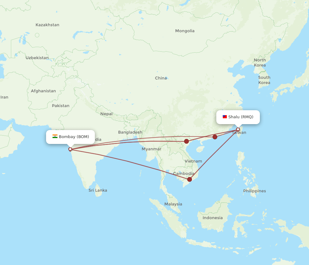 BOM-RMQ flight routes