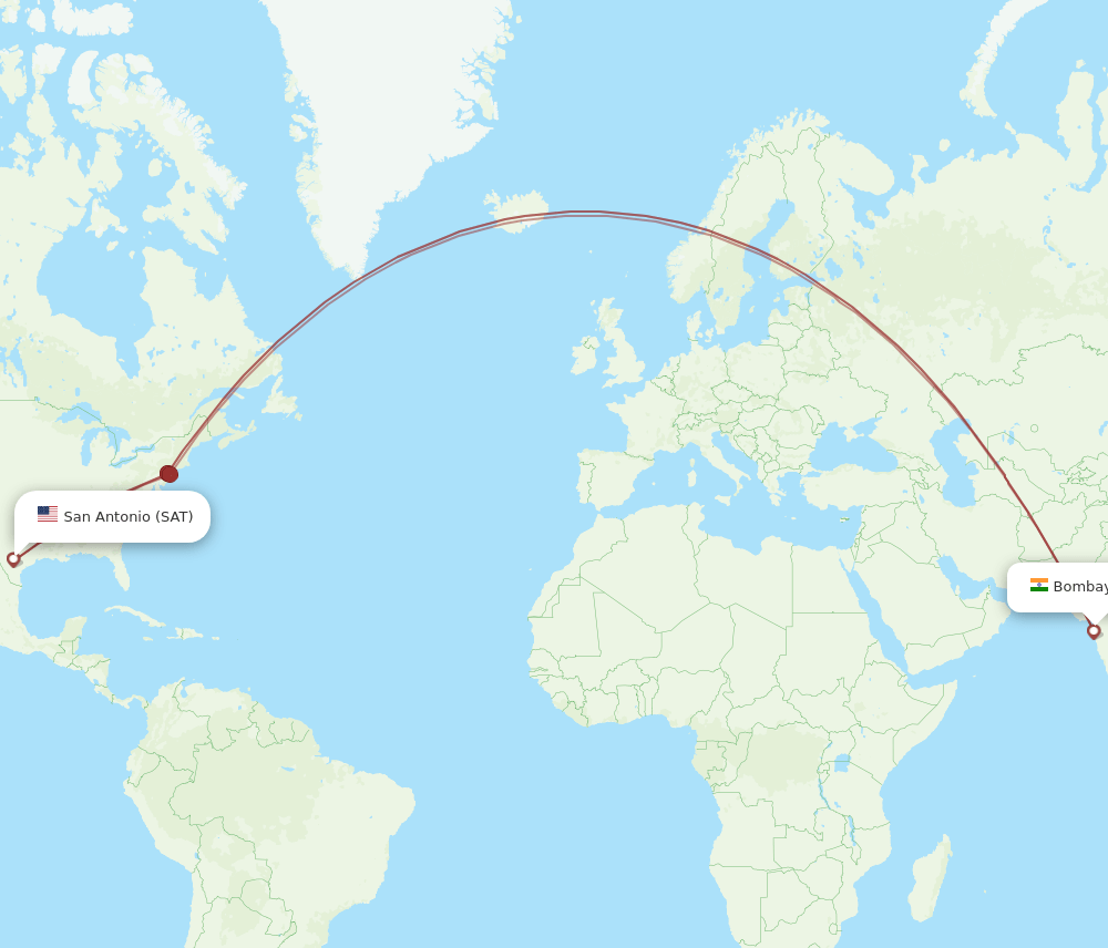BOM-SAT flight routes