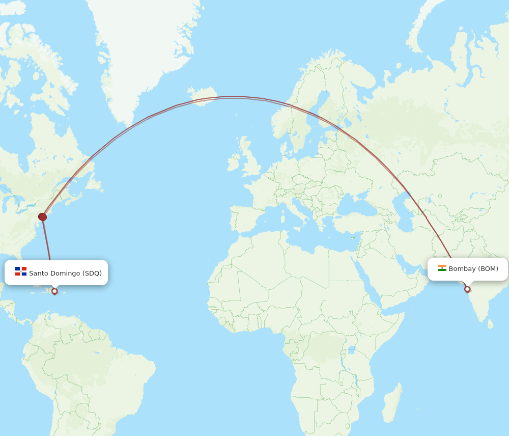 BOM-SDQ flight routes