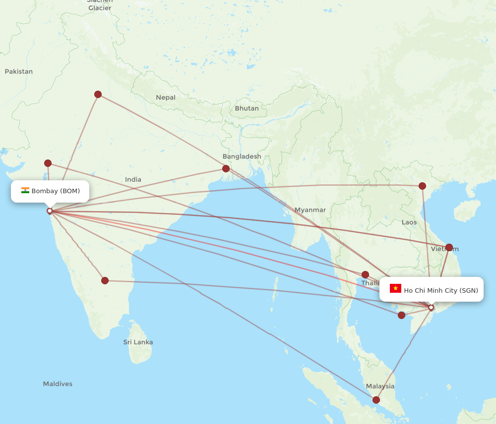 BOM-SGN flight routes