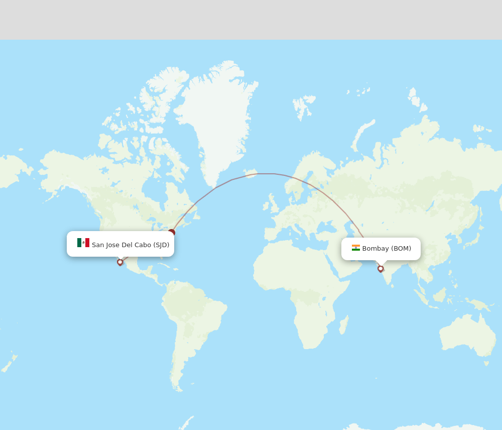 BOM to SJD flights and routes map