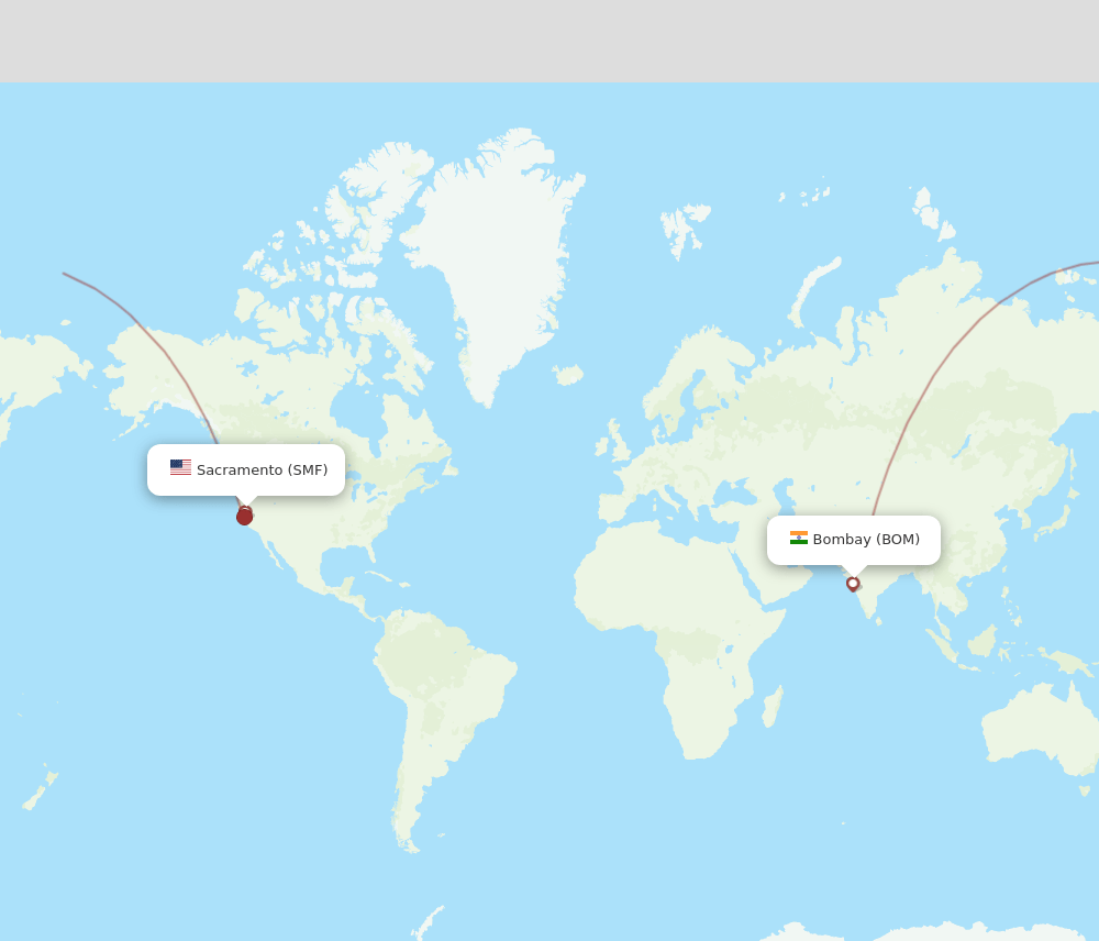 BOM-SMF flight routes