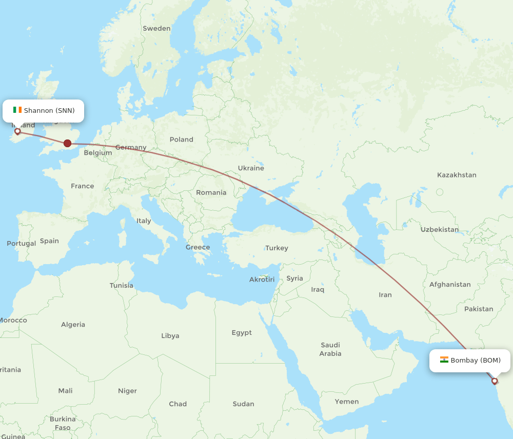 BOM-SNN flight routes