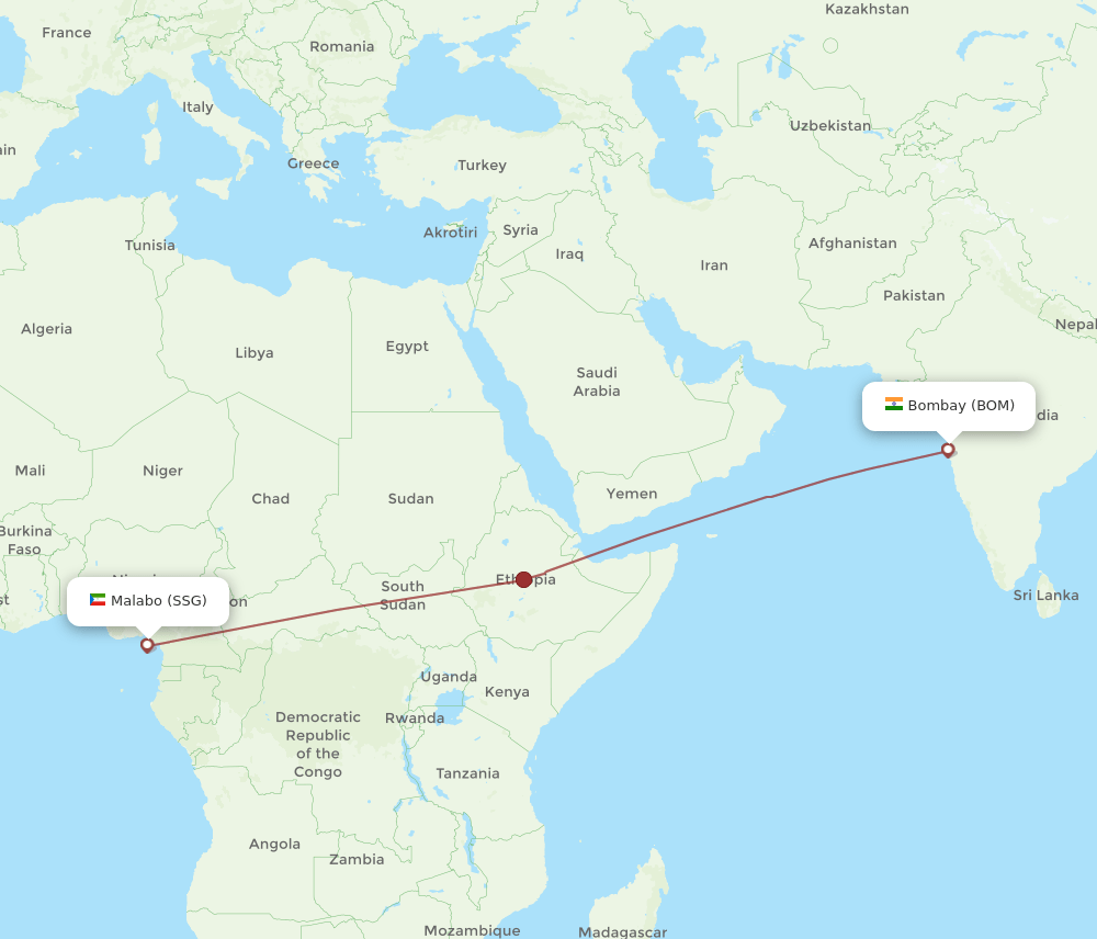 BOM to SSG flights and routes map