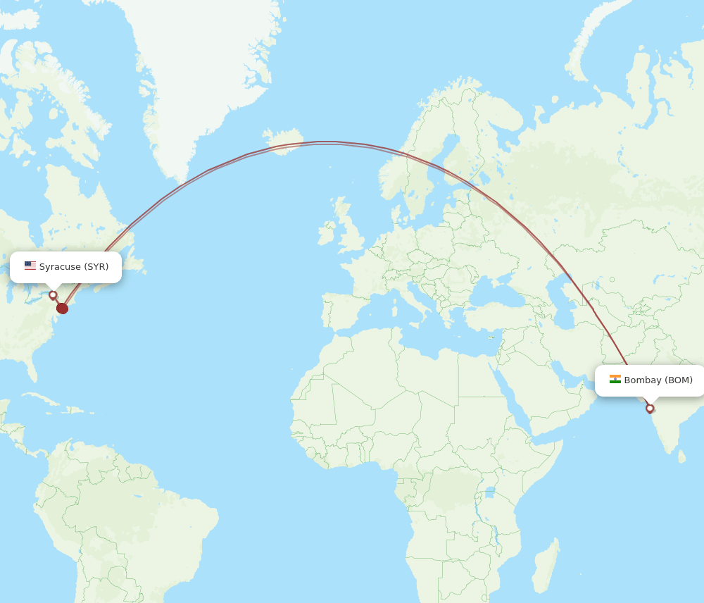 BOM-SYR flight routes