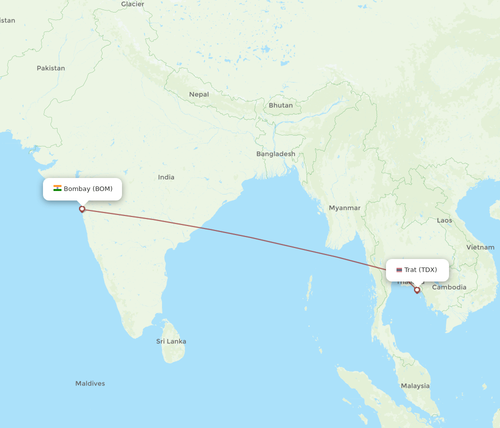 BOM-TDX flight routes