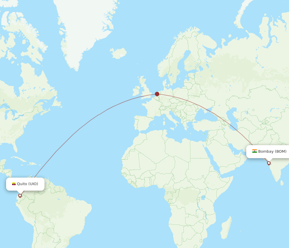 BOM-UIO flight routes