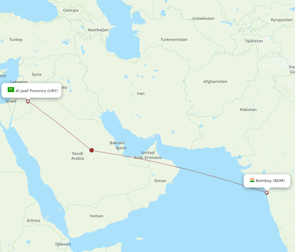 BOM-URY flight routes