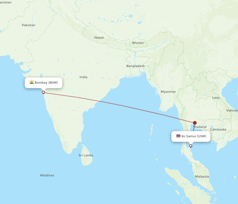 BOM-USM flight routes