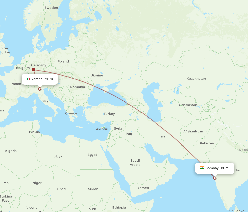 BOM-VRN flight routes