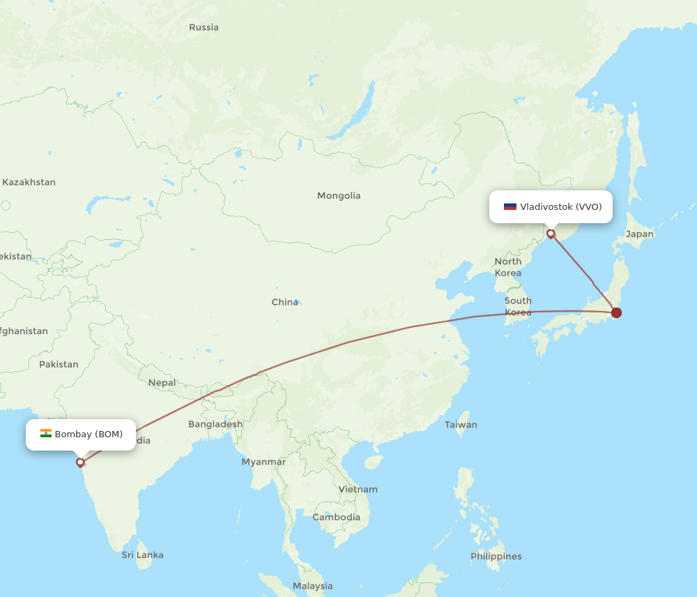 BOM-VVO flight routes