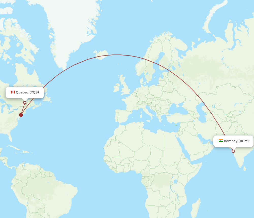 BOM-YQB flight routes