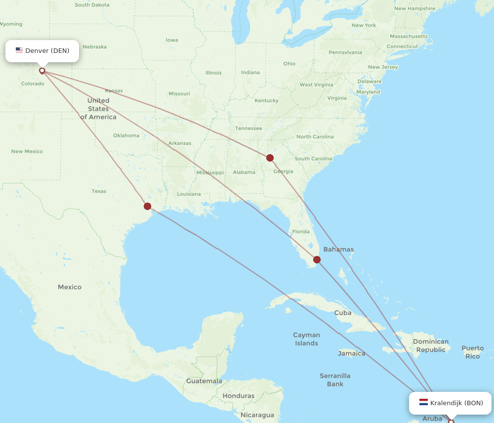 BON-DEN flight routes