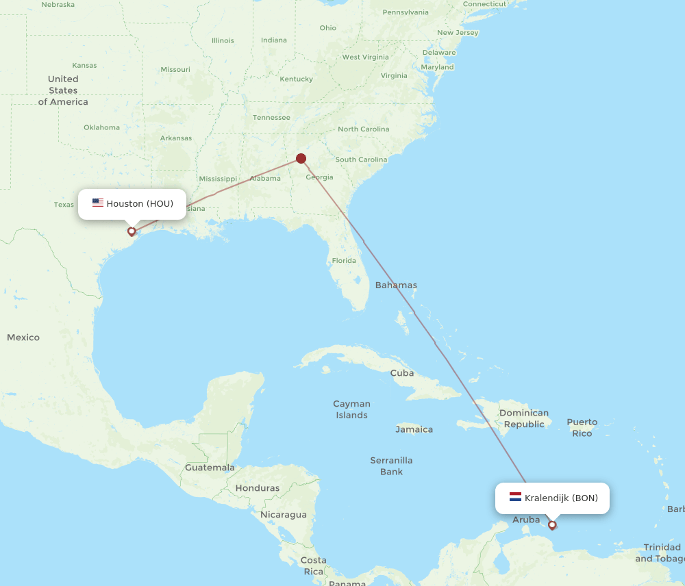 BON-HOU flight routes