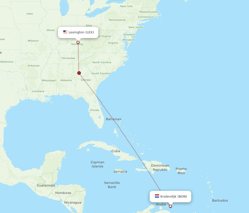 BON-LEX flight routes