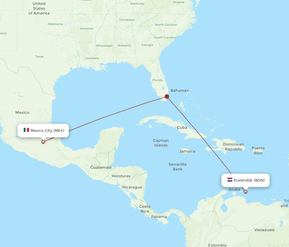 BON-MEX flight routes