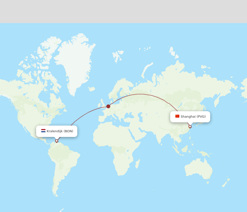 BON to PVG flights and routes map
