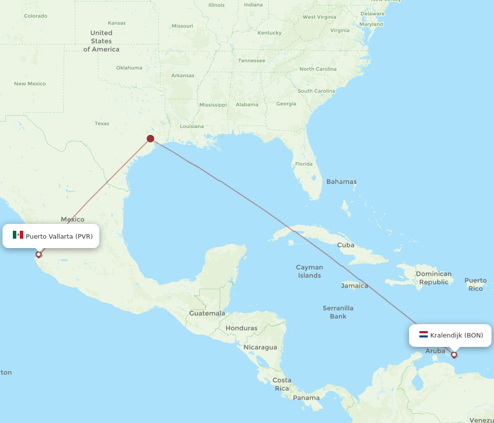BON-PVR flight routes