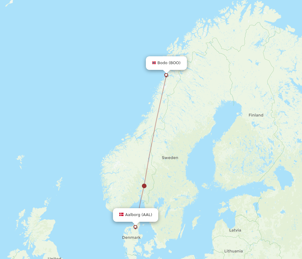 BOO-AAL flight routes