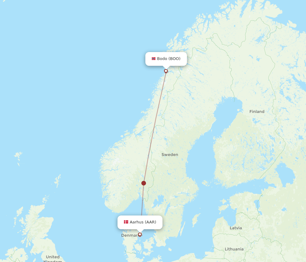 BOO-AAR flight routes