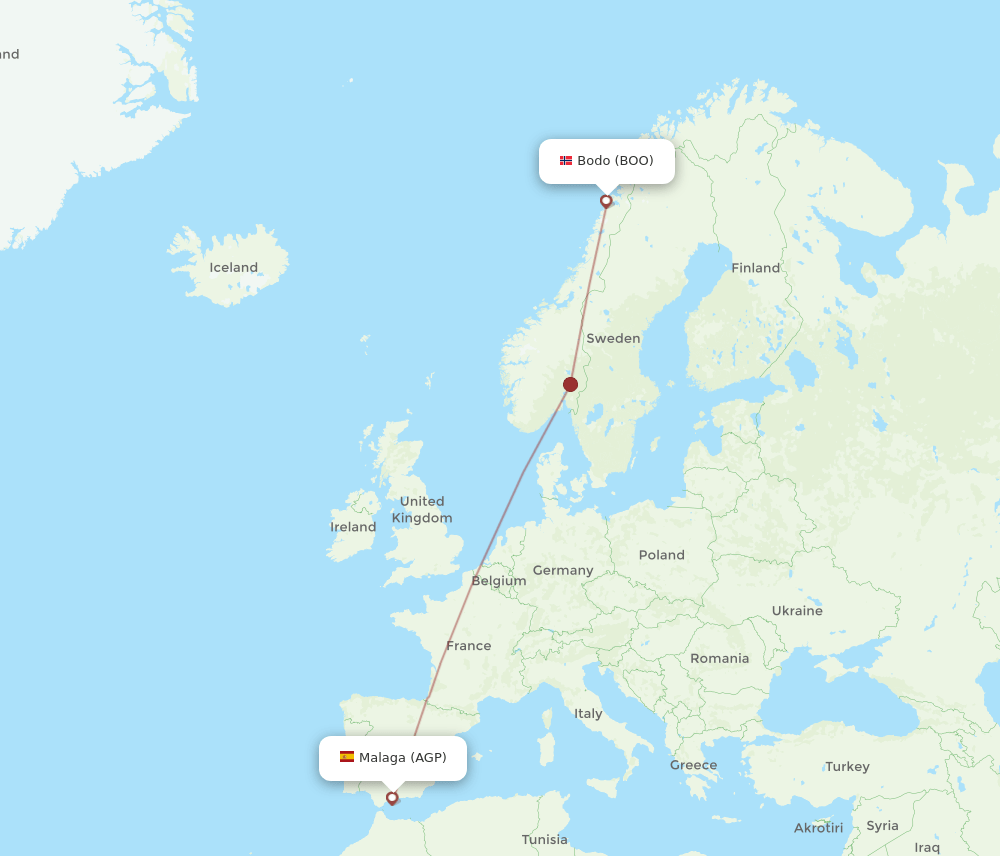 BOO-AGP flight routes