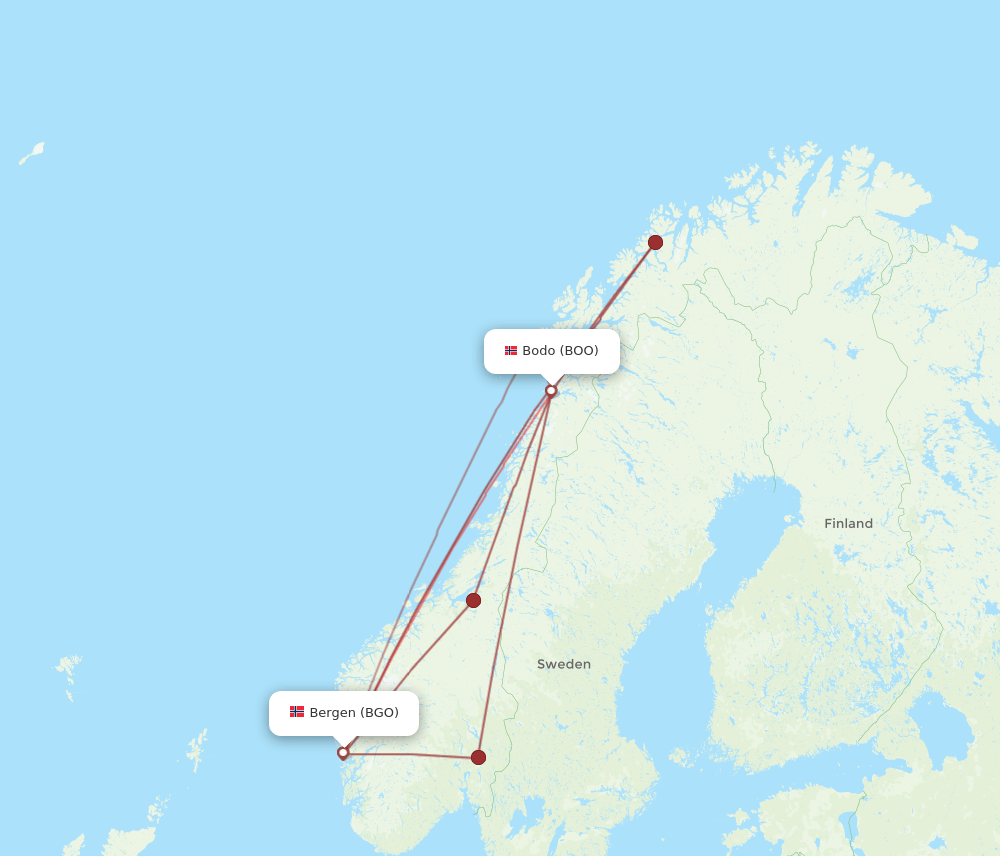 BOO-BGO flight routes